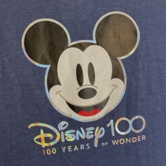Original Disney 100 Years of Wonder Micky Mouse Size L Unisex T-Shirt -NWT - Picture 5 of 7